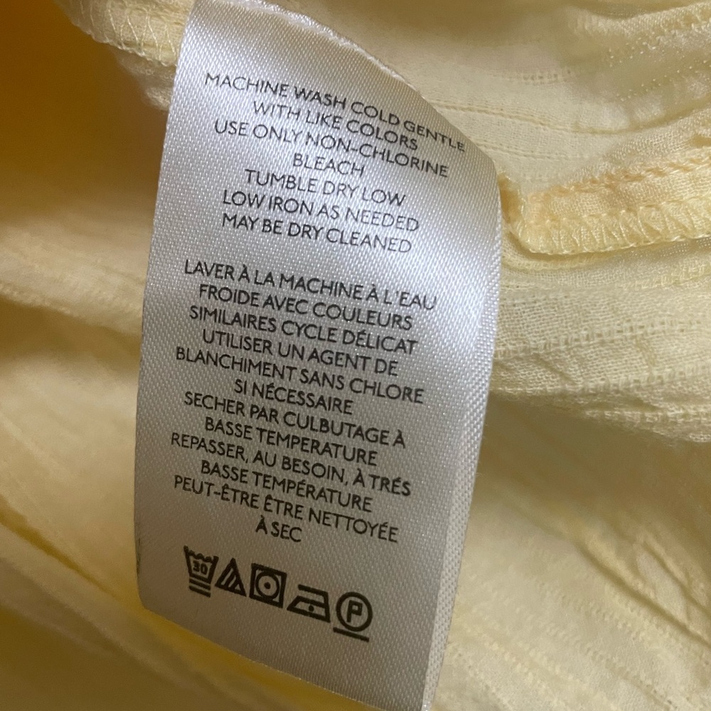 Free People Yellow Puff Sleeve Blouse with Ruffled Tie Front - Picture 7 of 7